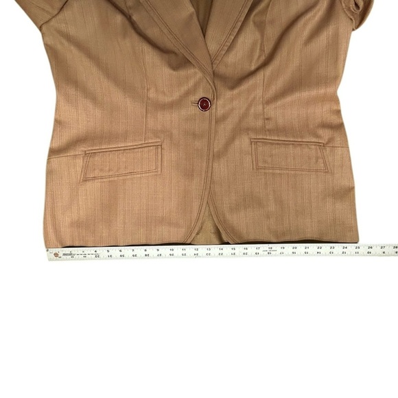 AMANDA SMITH Suit Jacket Blazer Tan Pinstripe 16W - NWT - Picture 8 of 11